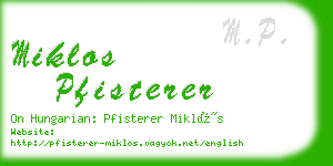 miklos pfisterer business card